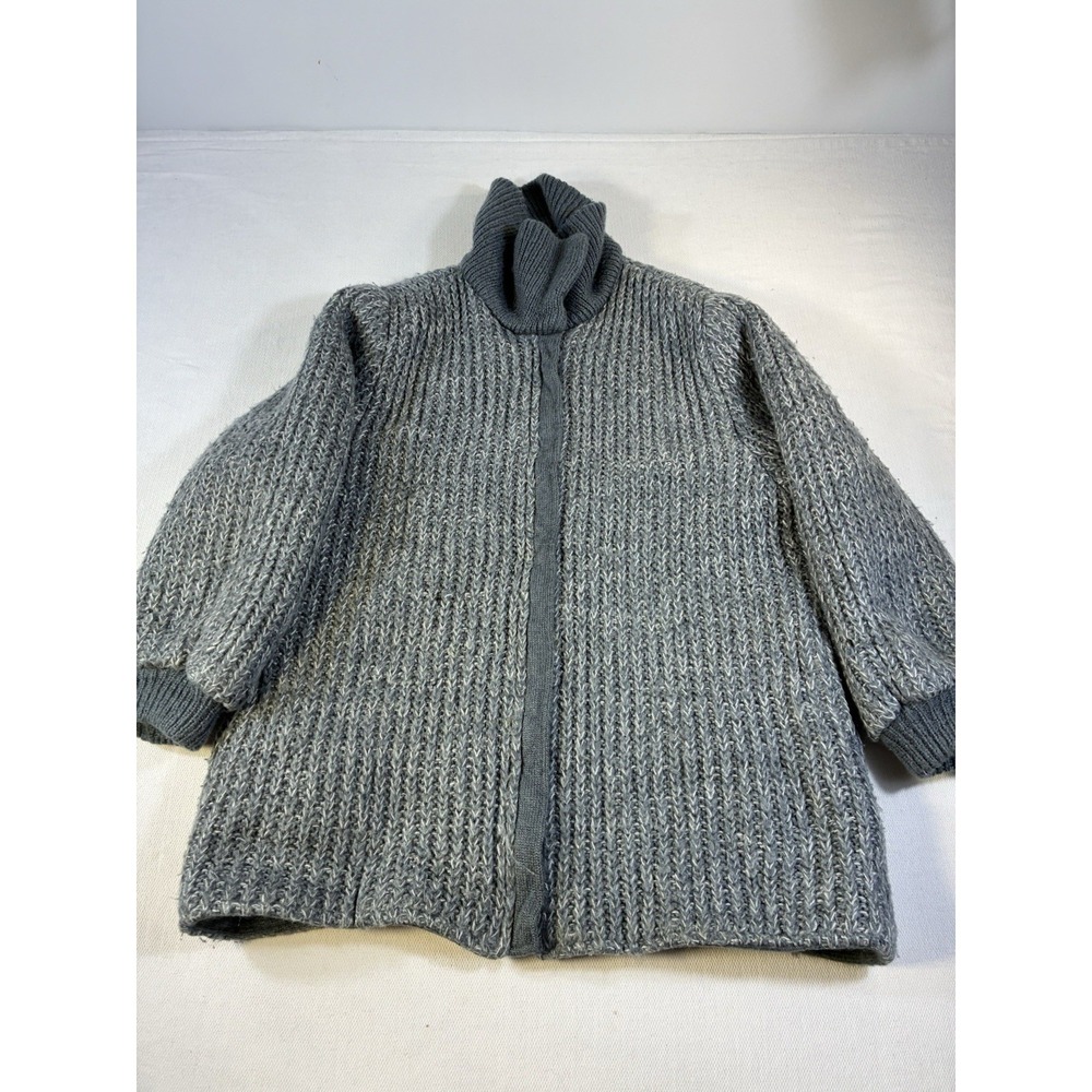 Vintage Aurora International Allmoor Chunky Knit Gray Cardigan Full Zip No Tags